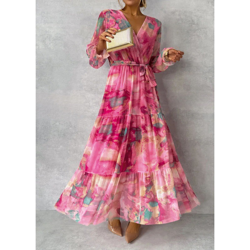 Flowy V-Neck Floral Maxi Dress