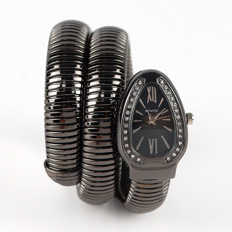 Slim Stainless Steel Quartz Watch with Oval Face