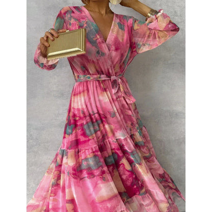 Flowy V-Neck Floral Maxi Dress