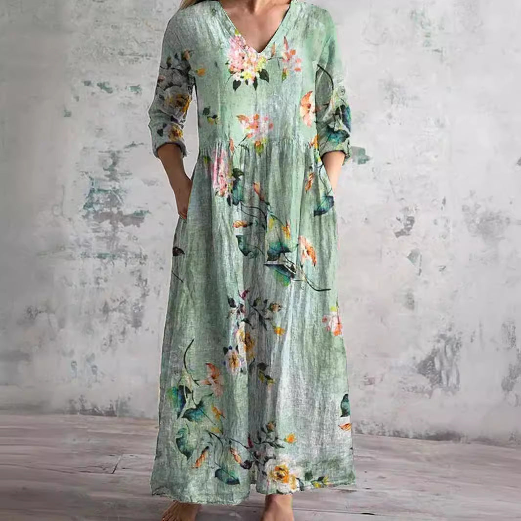 White Floral Chic Long Maxi Dress