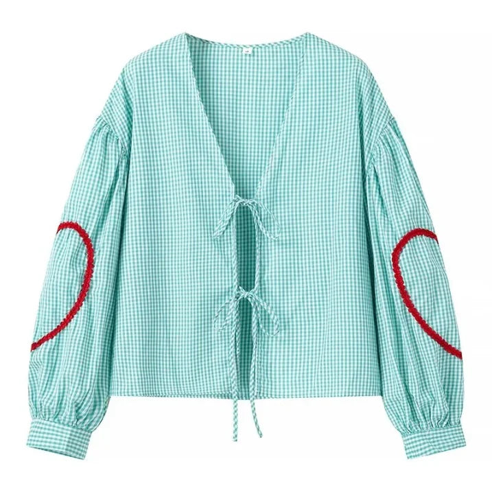 Relaxed Fit Ladies Casual Heart Print Top - Luxivelle