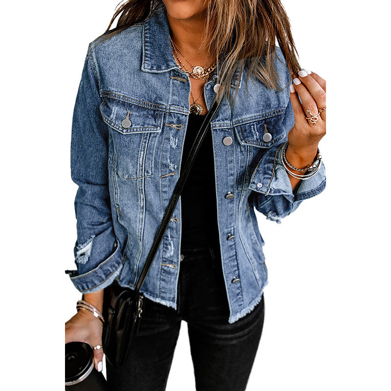 Comfortable Women's Jacket with Pockets and Loose Fit