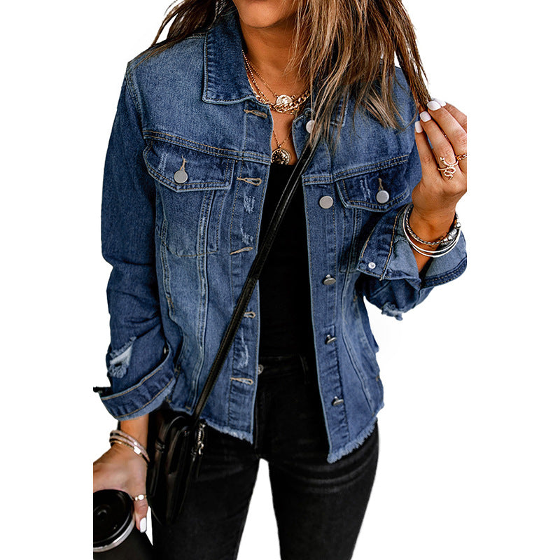Comfortable Women's Jacket with Pockets and Loose Fit