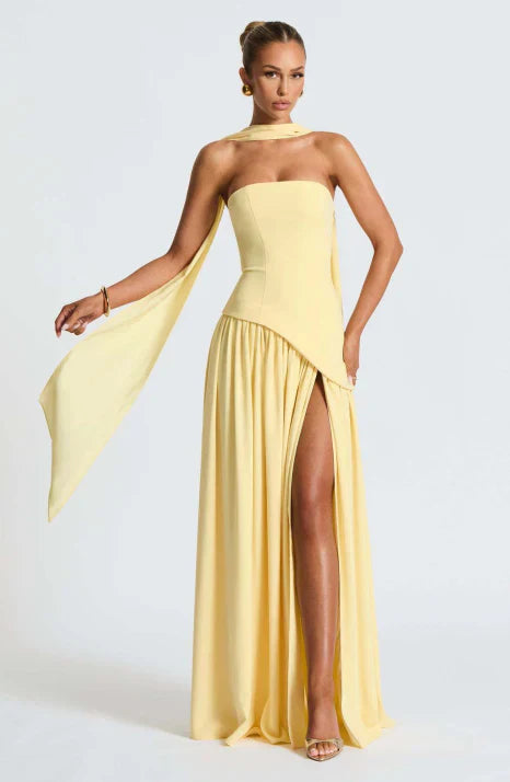 Luxurious Satin Floor Length Evening Dress