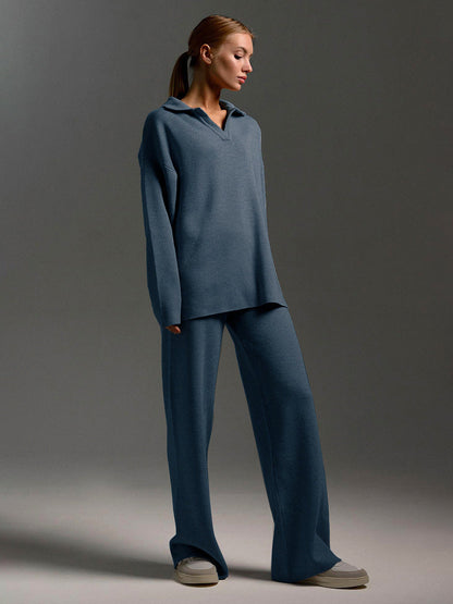 Ladies Classic Polo Top and Trousers Suit