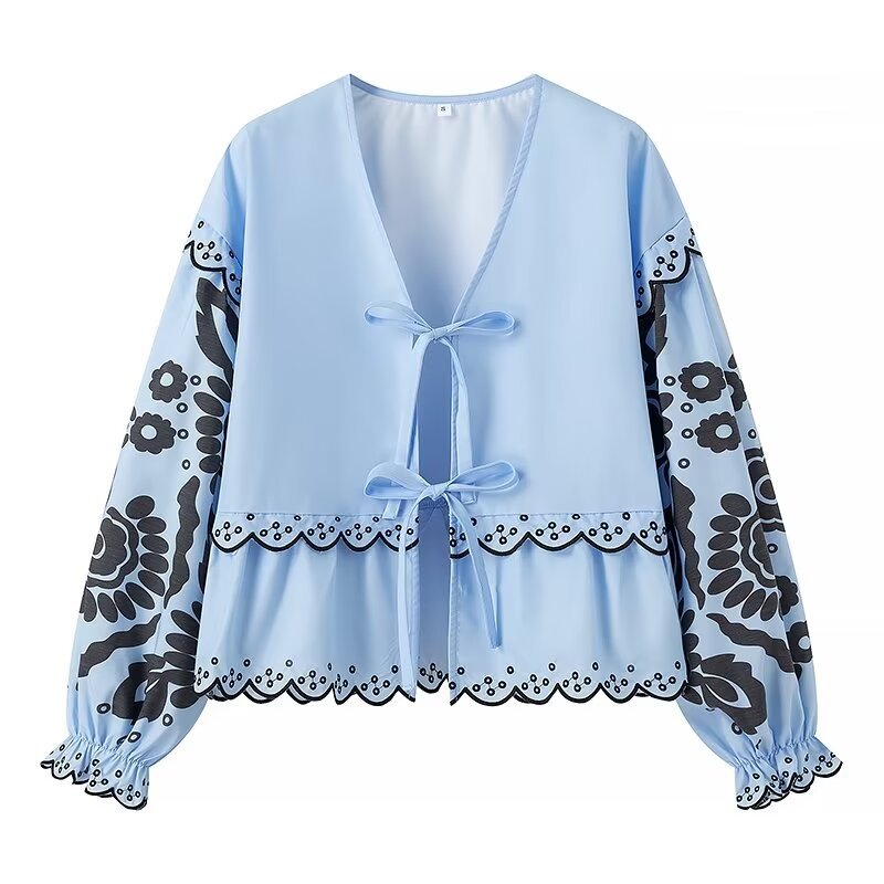 Ladies' Ruffle Front Flare Sleeve Top - Luxivelle