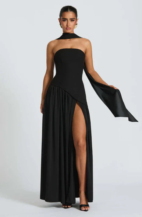 Luxurious Satin Floor Length Evening Dress
