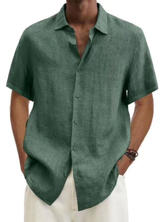 Relaxed Fit Men's Short Sleeve Casual Shirt - Luxivelle