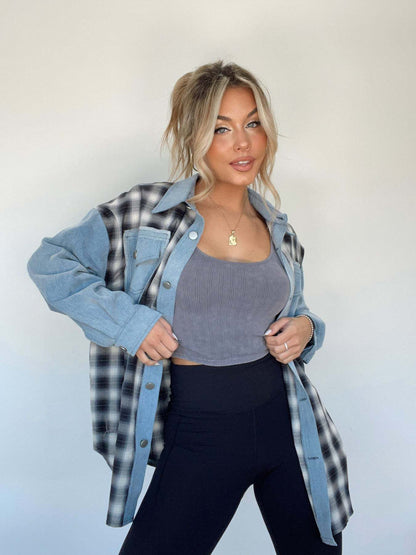 Ladies Large Checked Flannel Shirt
