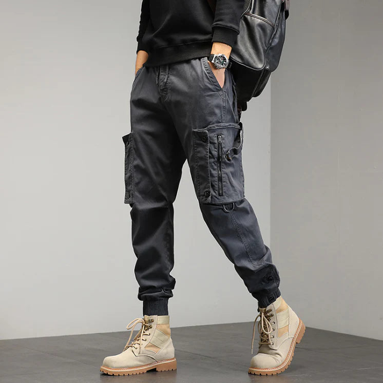Relaxed Fit Cargo Pants with Elastic Waist - Luxivelle