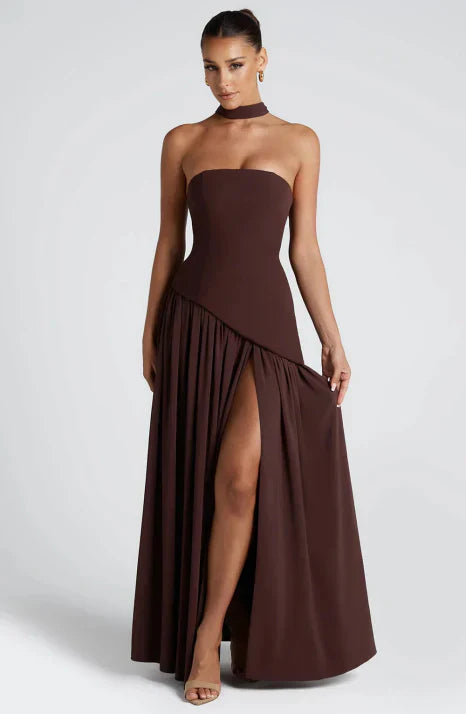 Luxurious Satin Floor Length Evening Dress