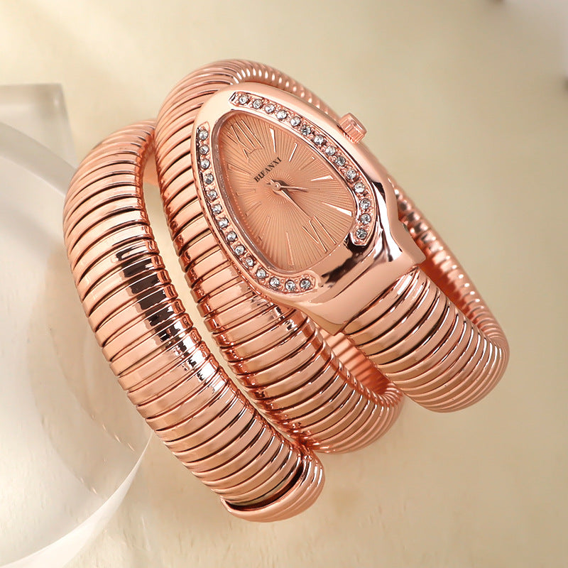 Slim Stainless Steel Quartz Watch with Oval Face