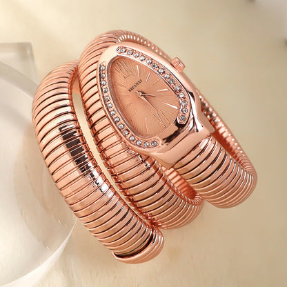 Slim Stainless Steel Quartz Watch with Oval Face