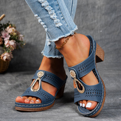 Comfortable Crystal High Heel Sandals