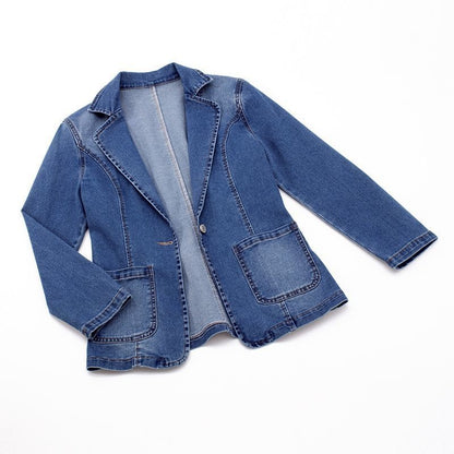 Classic Female Jean Jacket with Pockets