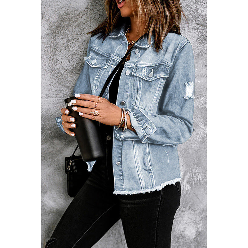 Comfortable Women's Jacket with Pockets and Loose Fit