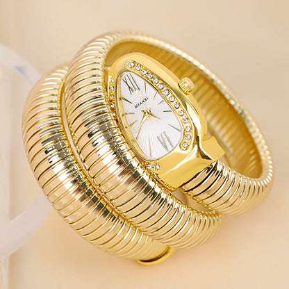 Slim Stainless Steel Quartz Watch with Oval Face