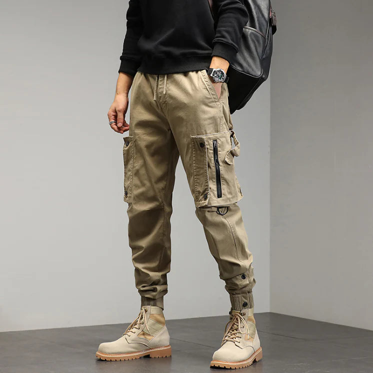 Relaxed Fit Cargo Pants with Elastic Waist