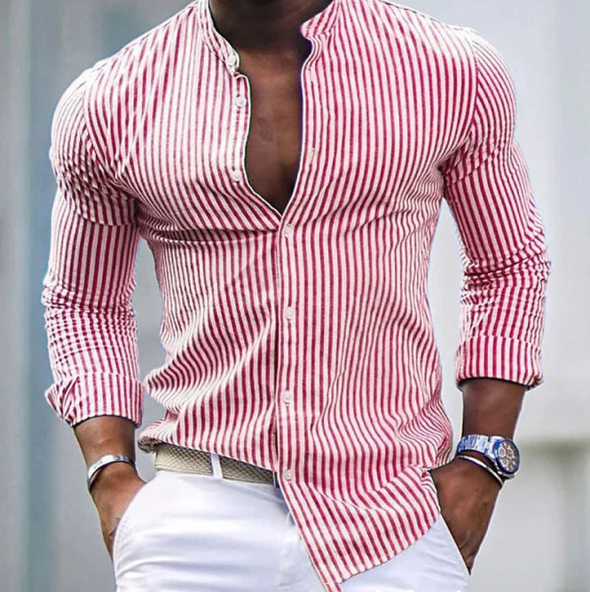 Men's Fit Striped Button Down Shirt