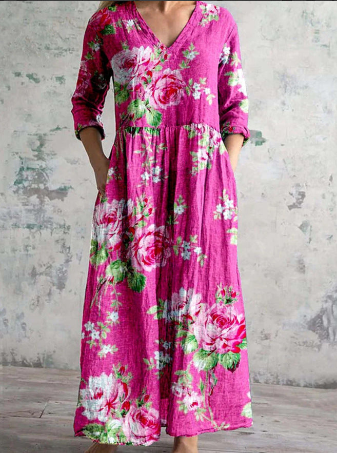 Elegant Long Floral Summer Dress