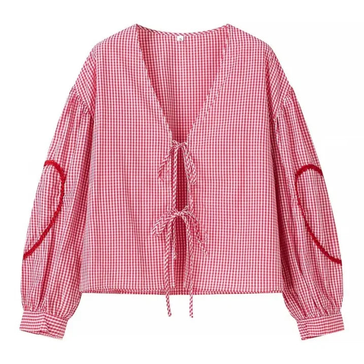 Relaxed Fit Ladies Casual Heart Print Top
