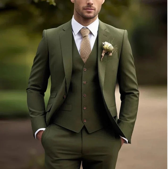 Men's Slim Cotton Summer Business Suit