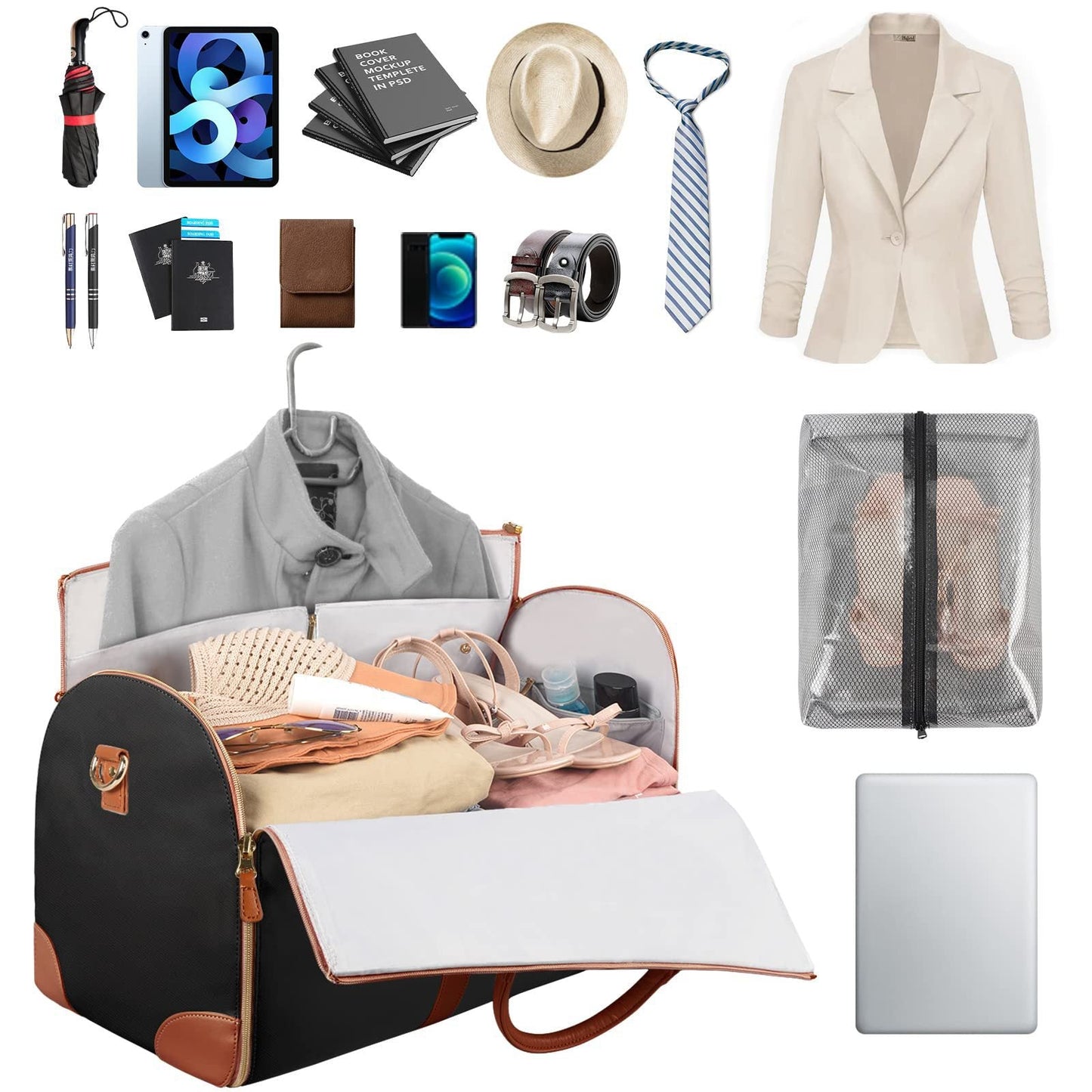 Large Wheeled Suitcase with Multiple Pockets