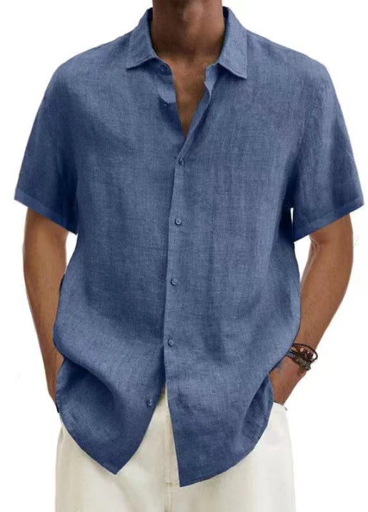 Relaxed Fit Men's Short Sleeve Button Shirt