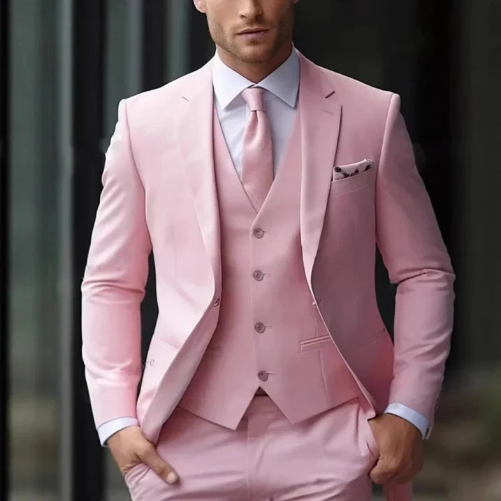 Men's Slim Cotton Summer Business Suit