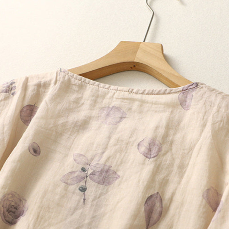Casual Embroidered Loose Fit Top