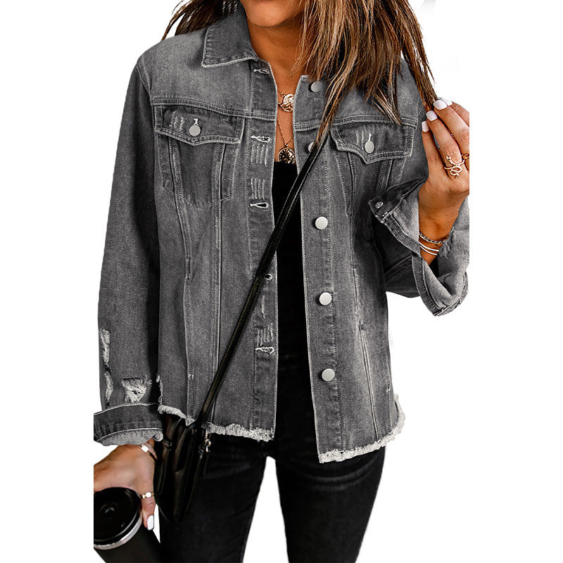 Comfortable Women's Jacket with Pockets and Loose Fit