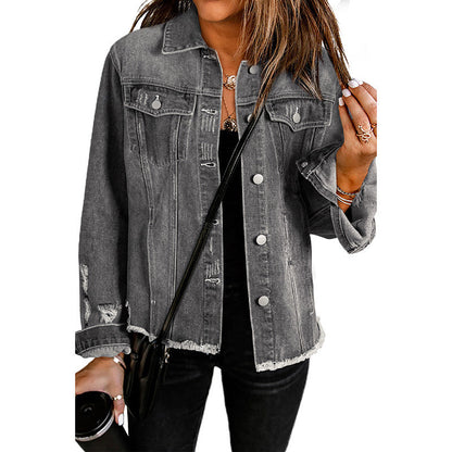 Comfortable Women's Jacket with Pockets and Loose Fit