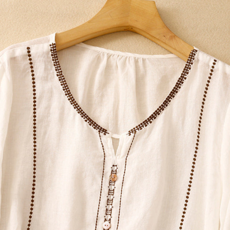 Pretty Ruffled Short Sleeve Women's Blouse