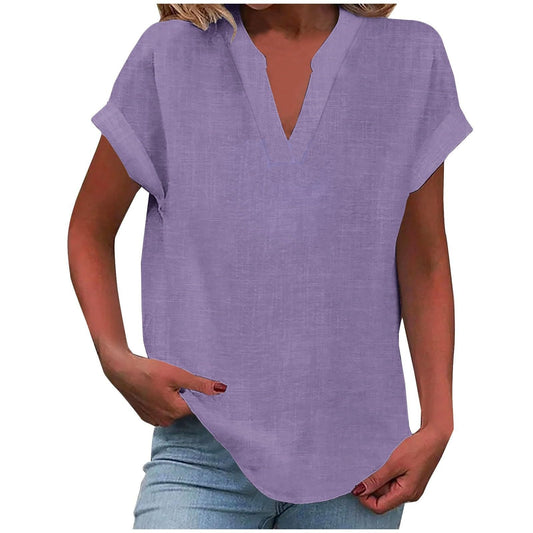 Casual V Neck Women's Blouse - Luxivelle