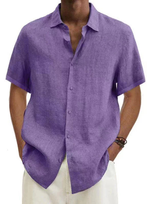 Relaxed Fit Men's Short Sleeve Button Shirt