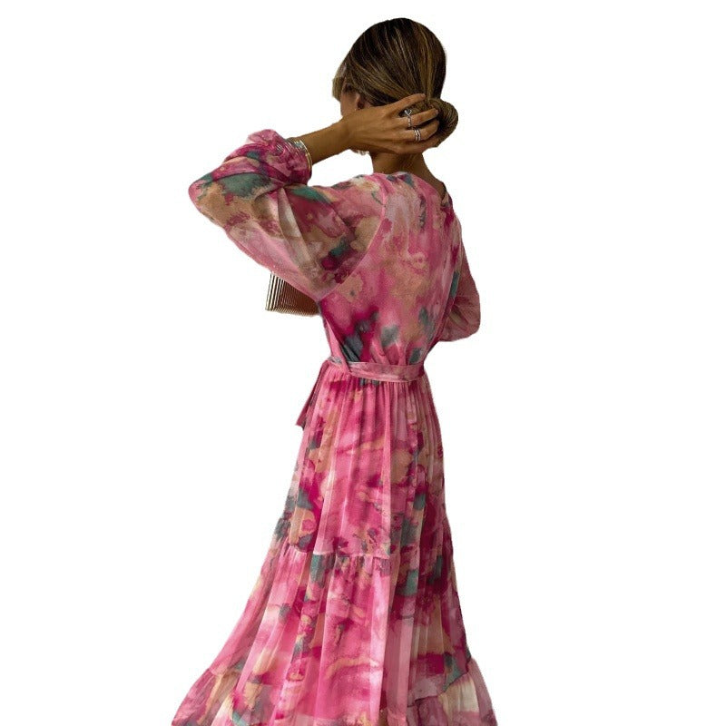 Flowy V-Neck Floral Maxi Dress
