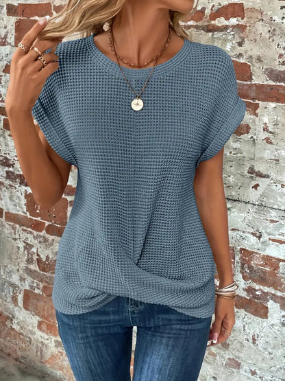 Relaxed Fit Textured Crew Neck T-Shirt