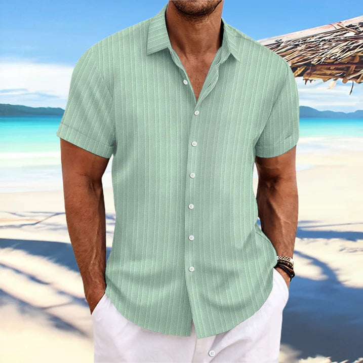 Casual Mens Short Sleeve Button Shirt