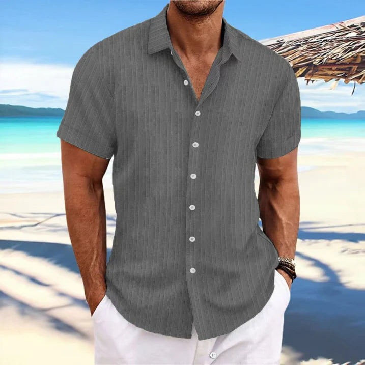 Casual Mens Short Sleeve Button Shirt