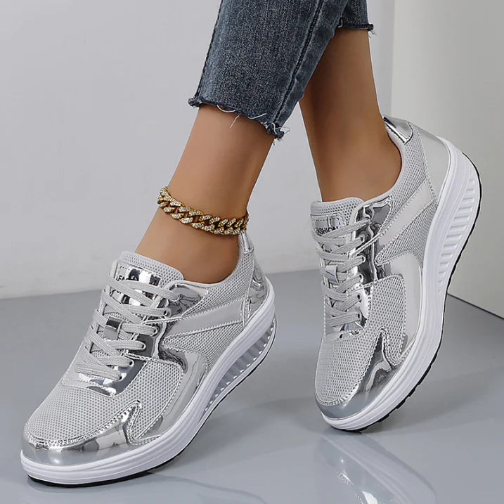 Ladies High Top Platform Sneakers - Luxivelle