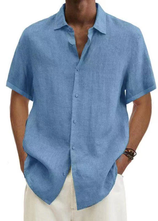 Relaxed Fit Men's Short Sleeve Button Shirt