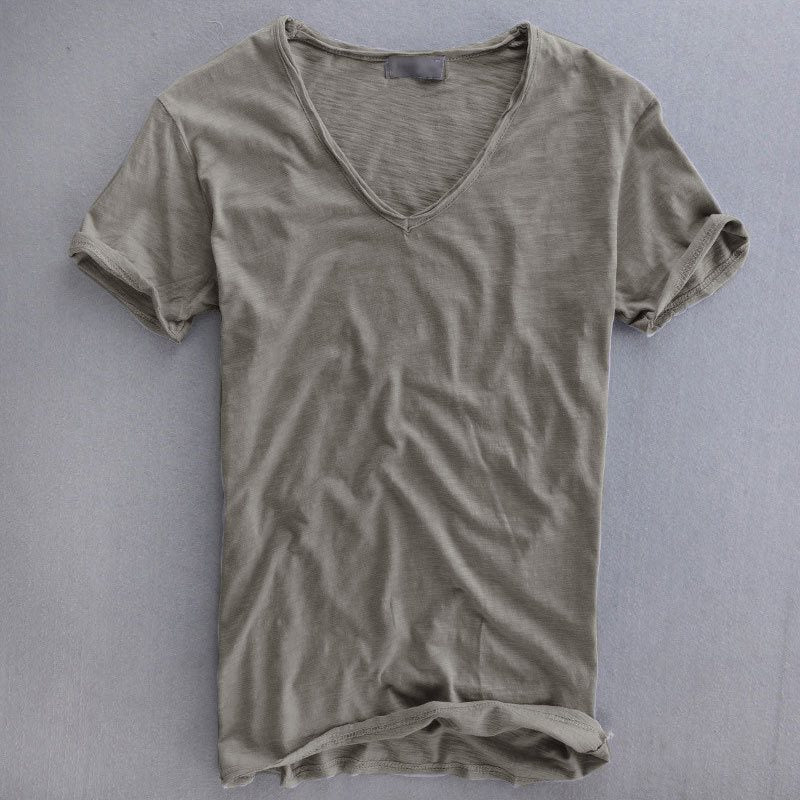 Classic V Neck Tee for Men Summer Wear