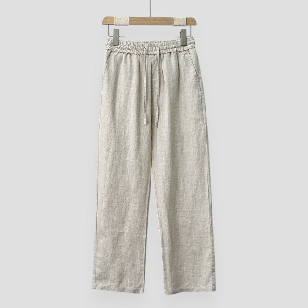 Old Money Linen Trousers Loose Fit Summer Pants 0