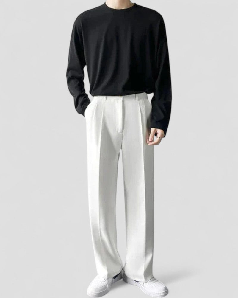 Old Money Wide Leg Trousers for Men 1