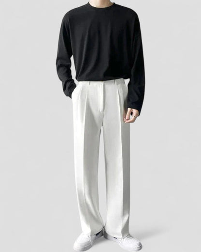 Old Money Wide Leg Trousers for Men 1