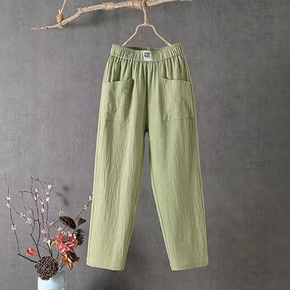Comfortable Women's Linen Pants with Stretchy Waist