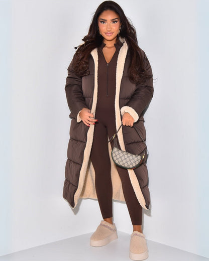 Warm Reversible Parka Coat for Women