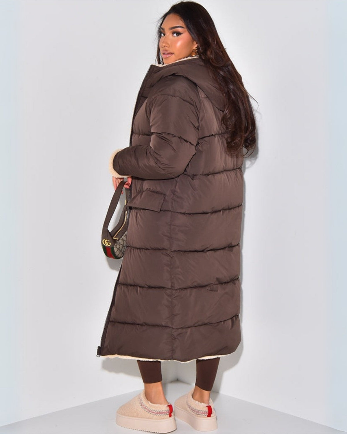Warm Reversible Parka Coat for Women