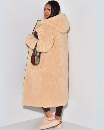 Warm Reversible Parka Coat for Women