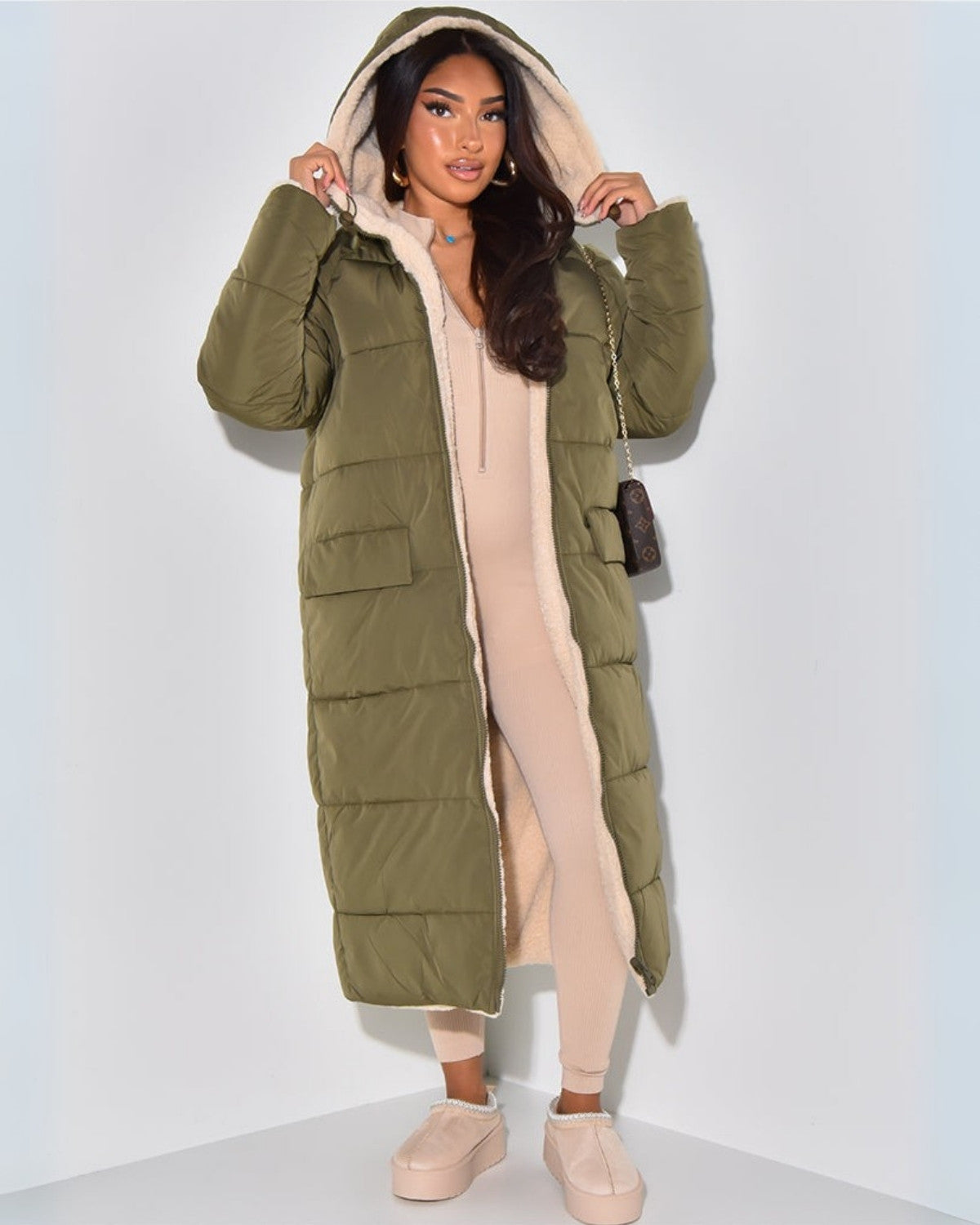 Warm Reversible Parka Coat for Women